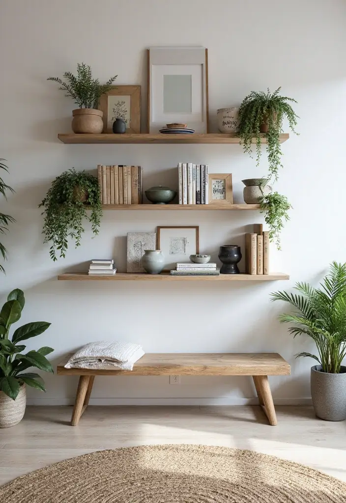 30 Big Living Room Decor Ideas to Fill Large Spaces - 11. Wall-Mounted Shelving