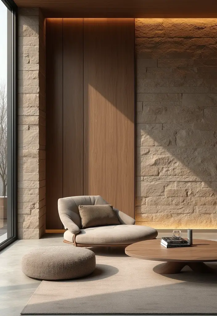 30 Big Living Room Decor Ideas to Fill Large Spaces - 20. Texture-Rich Walls