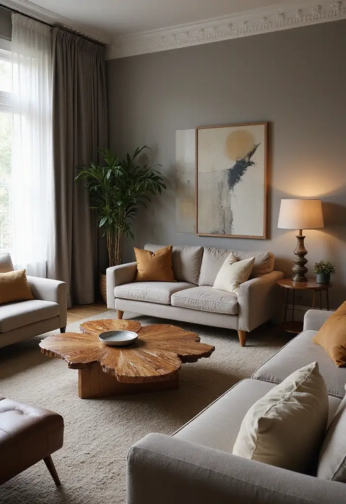 30 Big Living Room Decor Ideas to Fill Large Spaces - 22. Unique Coffee Tables