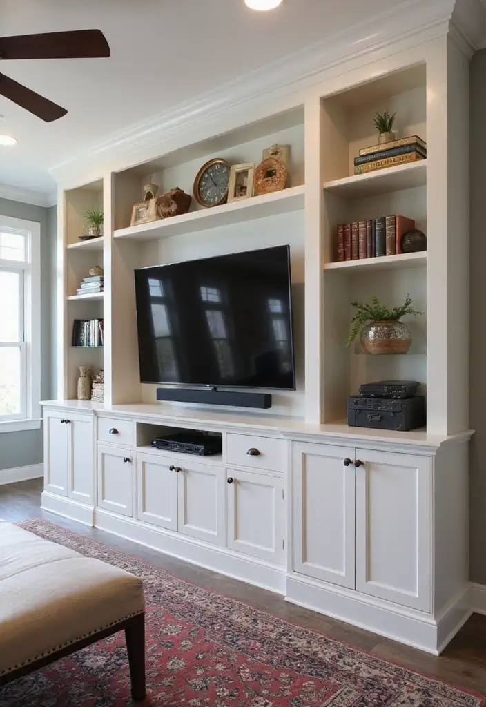 30 Big Living Room Decor Ideas to Fill Large Spaces - 25. Custom Built-Ins