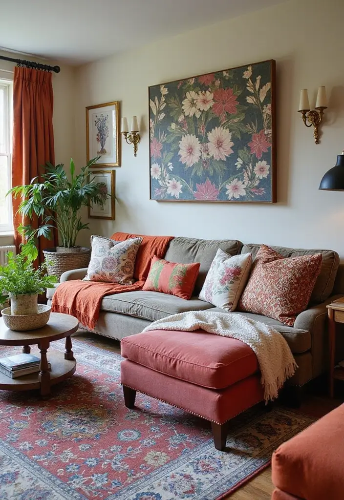 30 Big Living Room Decor Ideas to Fill Large Spaces - 28. Eclectic Accents