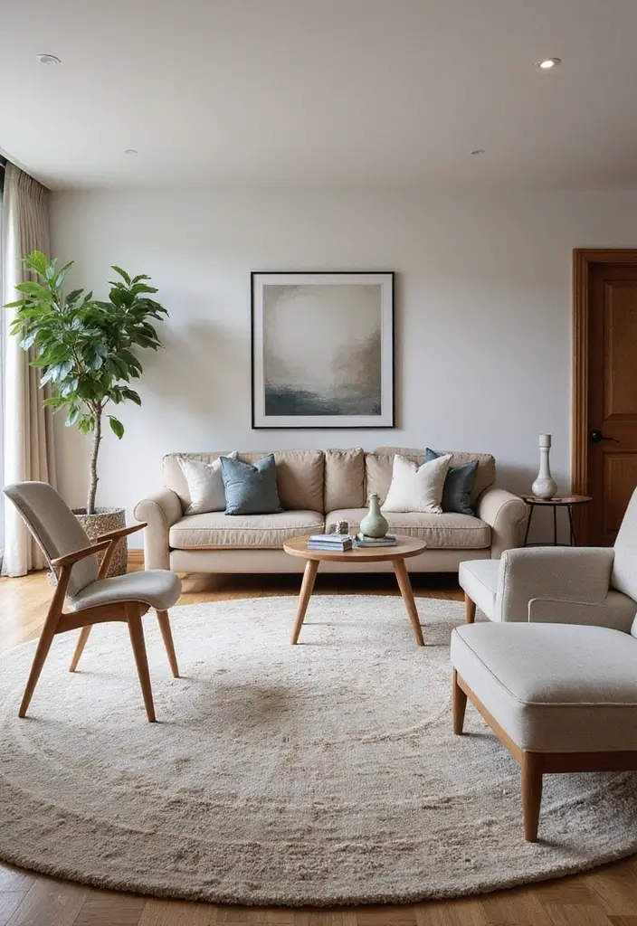 30 Big Living Room Decor Ideas to Fill Large Spaces - 8. Stylish Rugs