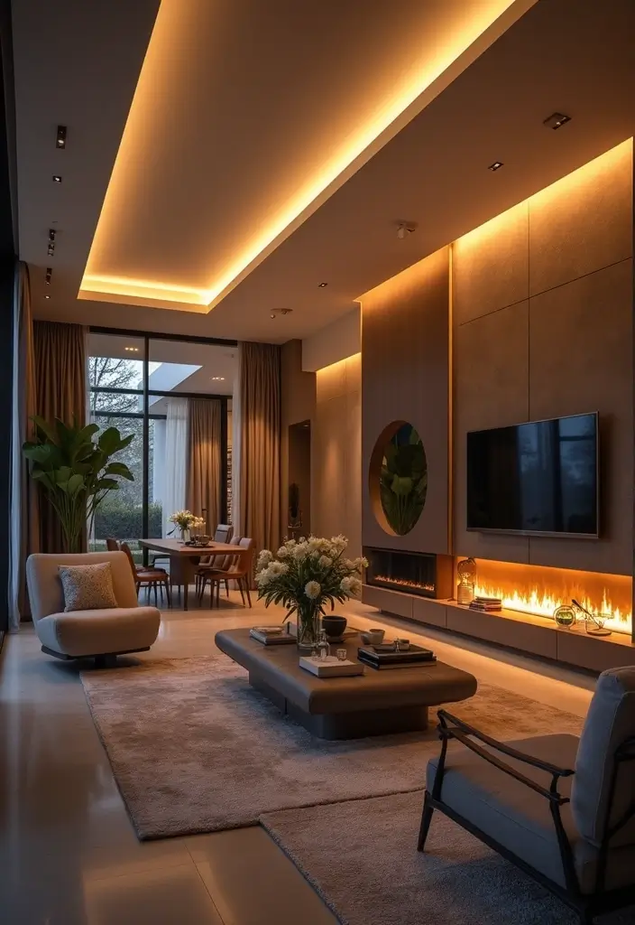 30 Black and White Living Room Decor Ideas for Timeless Design - 18. Layered Lighting Solutions