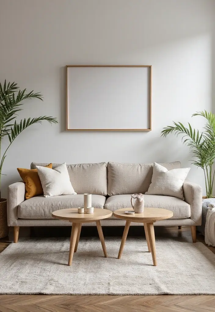 30 Black and White Living Room Decor Ideas for Timeless Design - 24. Minimalist Side Tables