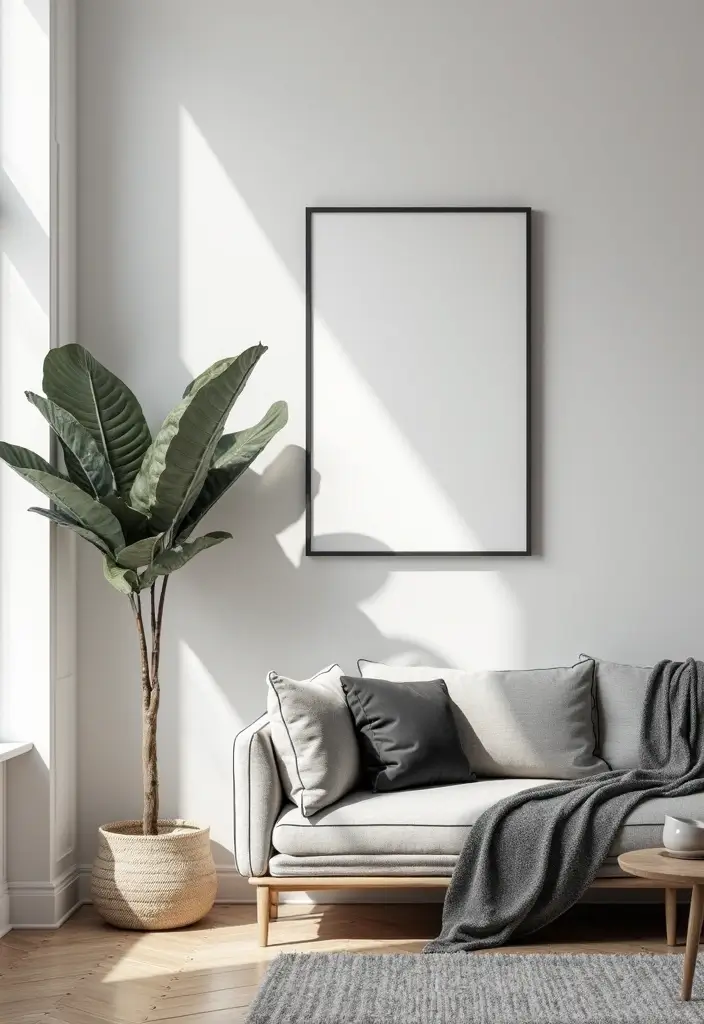 30 Black and White Living Room Decor Ideas for Timeless Design - 28. Black and White Wall Decals