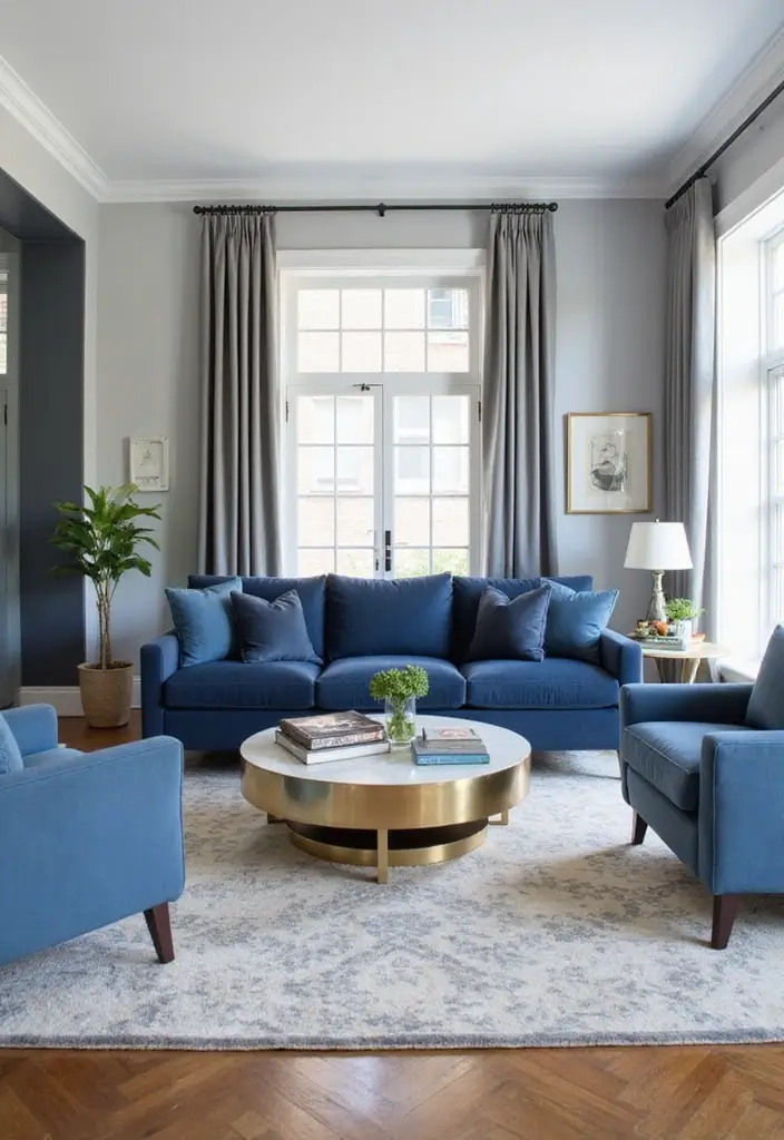 30 Blue Living Room Decor Ideas for a Calm Space - 4. Calming Blue Furniture