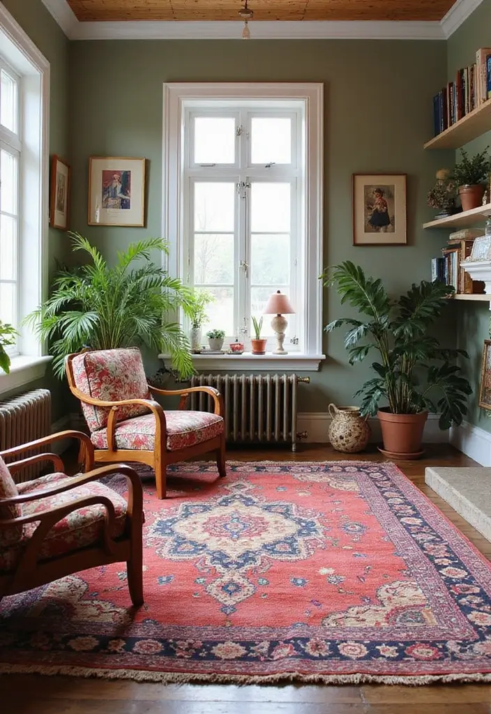 30 Bohemian Living Room Decor Ideas for Creative Homes - 11. Colorful Area Rugs