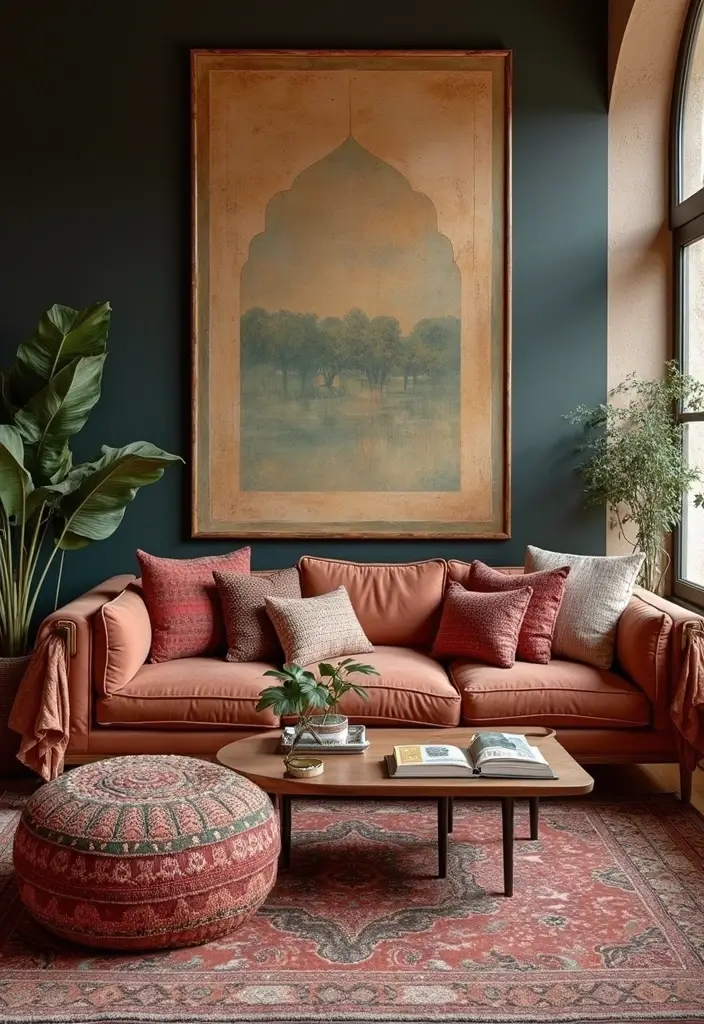 30 Bohemian Living Room Decor Ideas for Creative Homes - 12. Fusion of Cultures