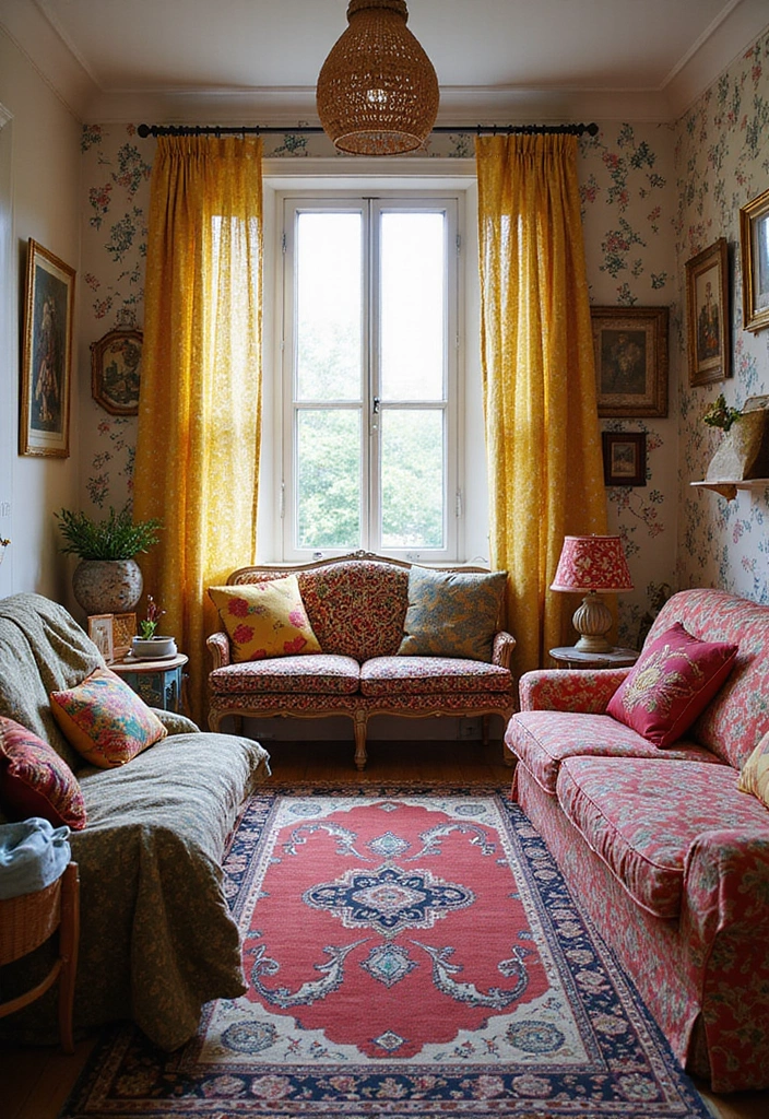 30 Bohemian Living Room Decor Ideas for Creative Homes - 13. Play with Patterns