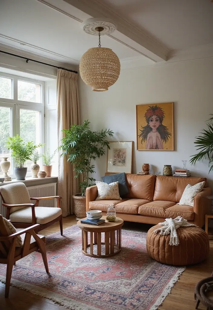 30 Bohemian Living Room Decor Ideas for Creative Homes - 22. Mix and Match Furniture Styles