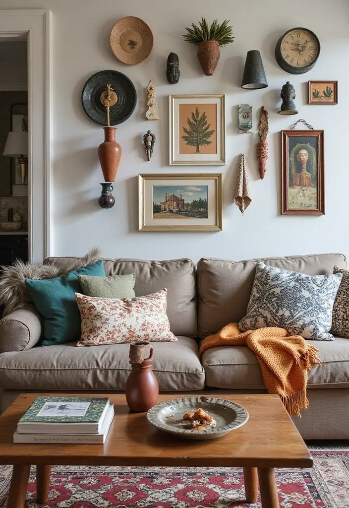 30 Bohemian Living Room Decor Ideas for Creative Homes - 26. Quirky Decor Items