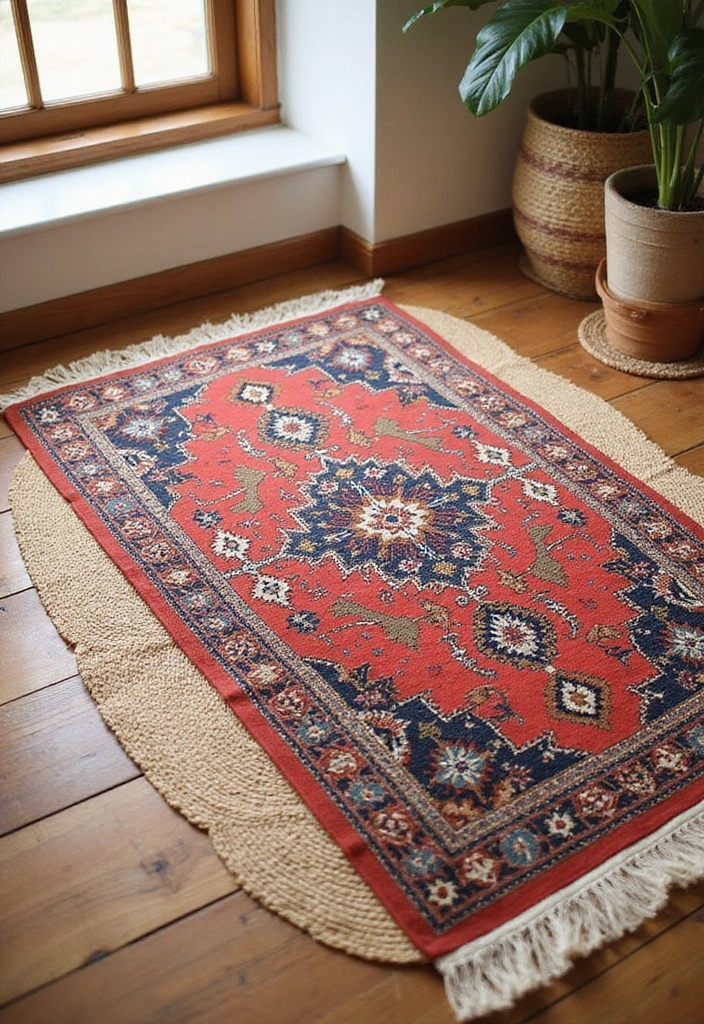 30 Boho Living Room Decor Ideas Full of Character - 1. Layered Rugs for Texture