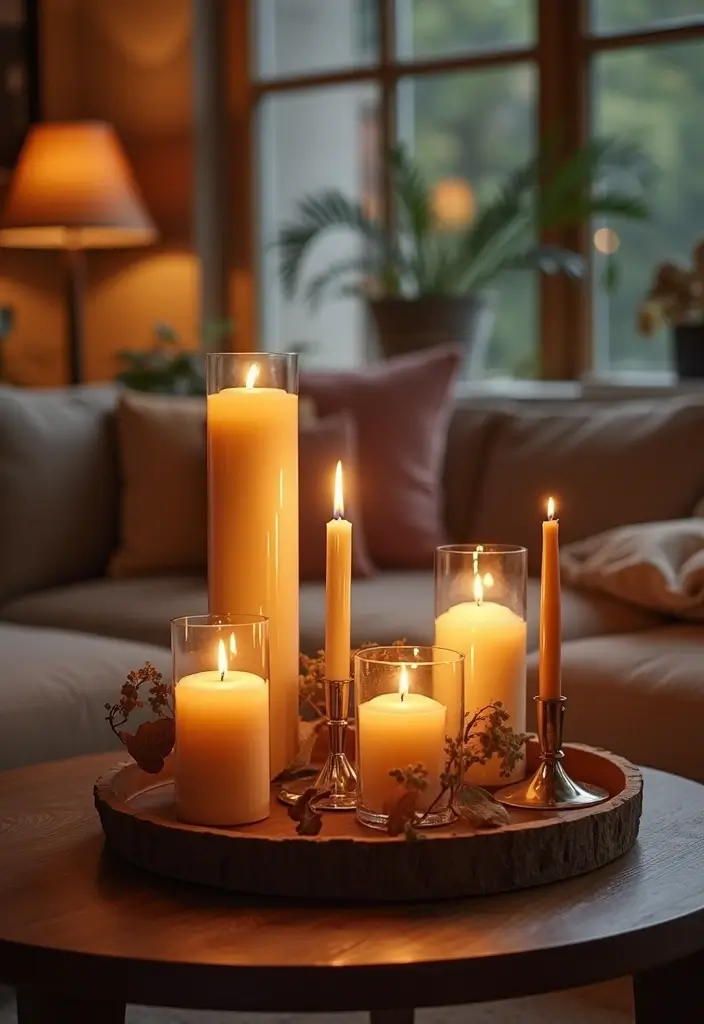 30 Coffee Table Decor Living Room Ideas for a Polished Look - 10. Candles and Holders