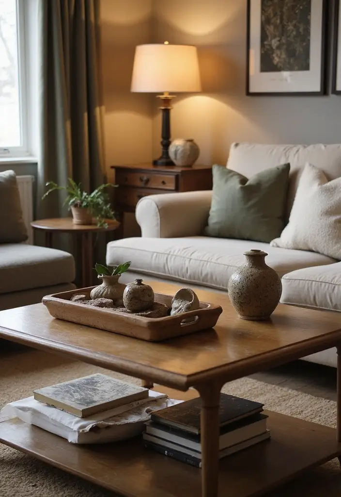 30 Coffee Table Decor Living Room Ideas for a Polished Look - 21. Personal Artifacts