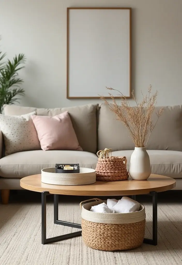 30 Coffee Table Decor Living Room Ideas for a Polished Look - 26. Creative Storage Solutions
