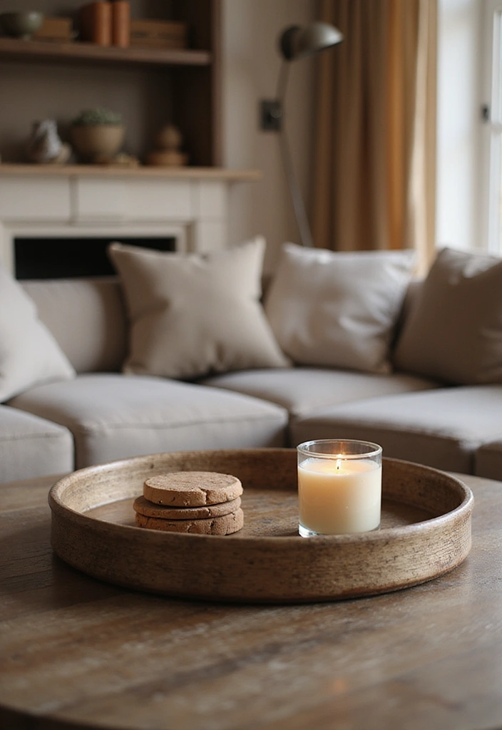 30 Coffee Table Decor Living Room Ideas for a Polished Look - 3. Chic Tray Displays