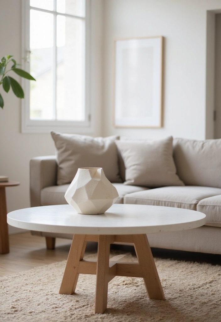 30 Coffee Table Decor Living Room Ideas for a Polished Look - 4. Minimalist Decorative Objects