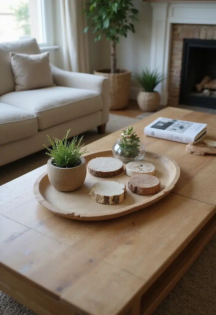 30 Coffee Table Decor Living Room Ideas for a Polished Look - 5. Natural Elements