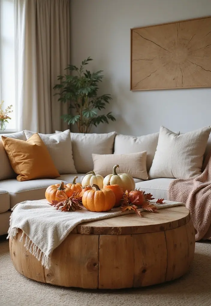 30 Coffee Table Decor Living Room Ideas for a Polished Look - 7. Seasonal Decor