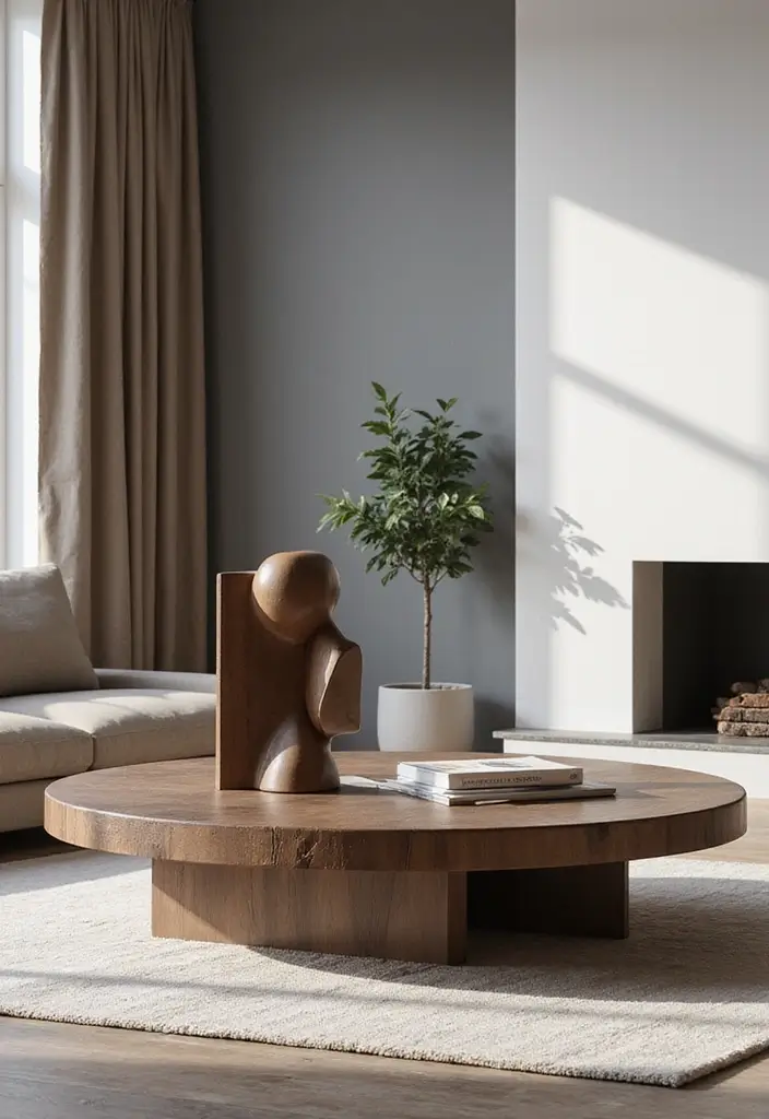 30 Coffee Table Decor Living Room Ideas for a Polished Look - 9. Sculptural Elements