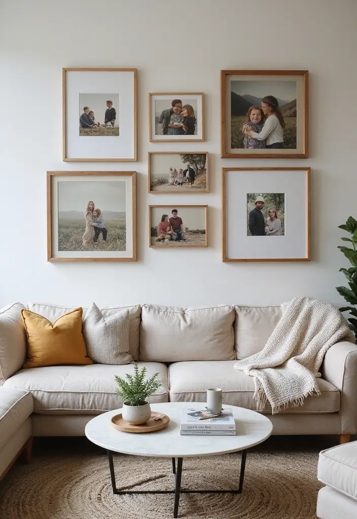 30 Cosy Living Room Decor Ideas for Comfort and Warmth - 29. Creative Wall Displays