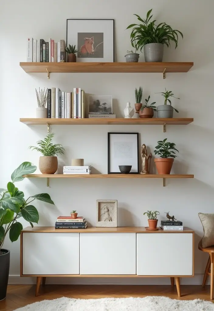 30 Cosy Living Room Decor Ideas for Comfort and Warmth - 9. Functional Yet Stylish Shelving