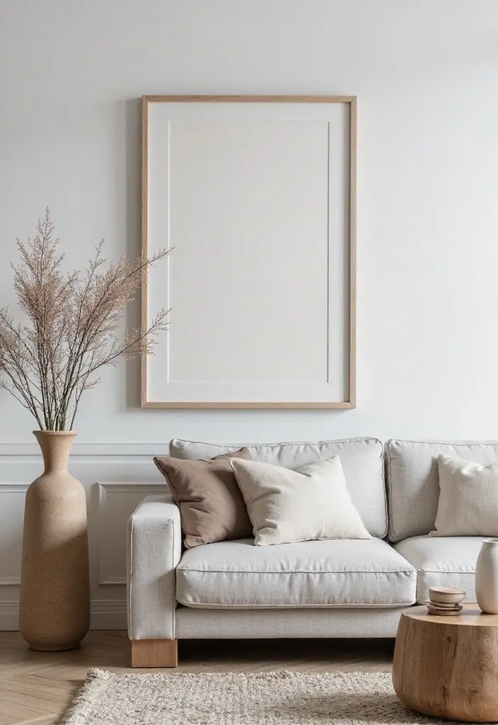 30 Decor Home Living Room Ideas for Everyday Elegance - 12. Celebrate Simplicity with Accessories