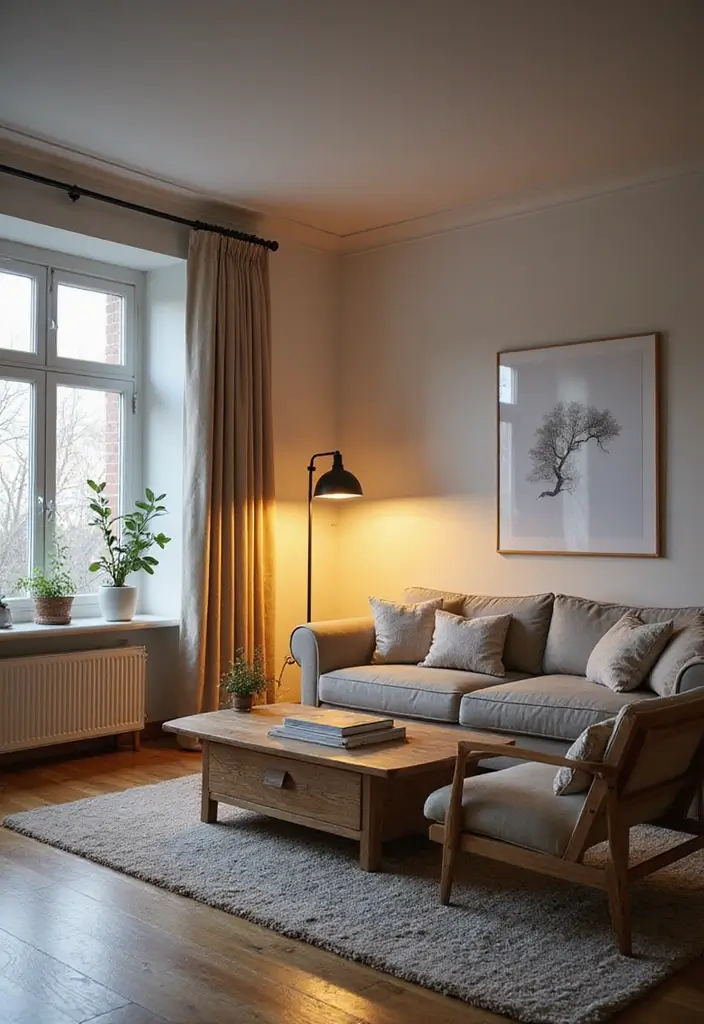 30 Decor Home Living Room Ideas for Everyday Elegance - 18. Utilize Lighting Layers