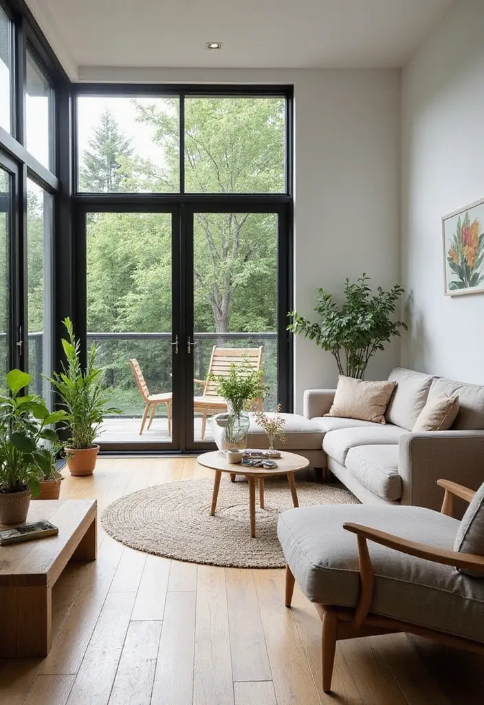 30 Decor Home Living Room Ideas for Everyday Elegance - 30. Let the Outdoors In