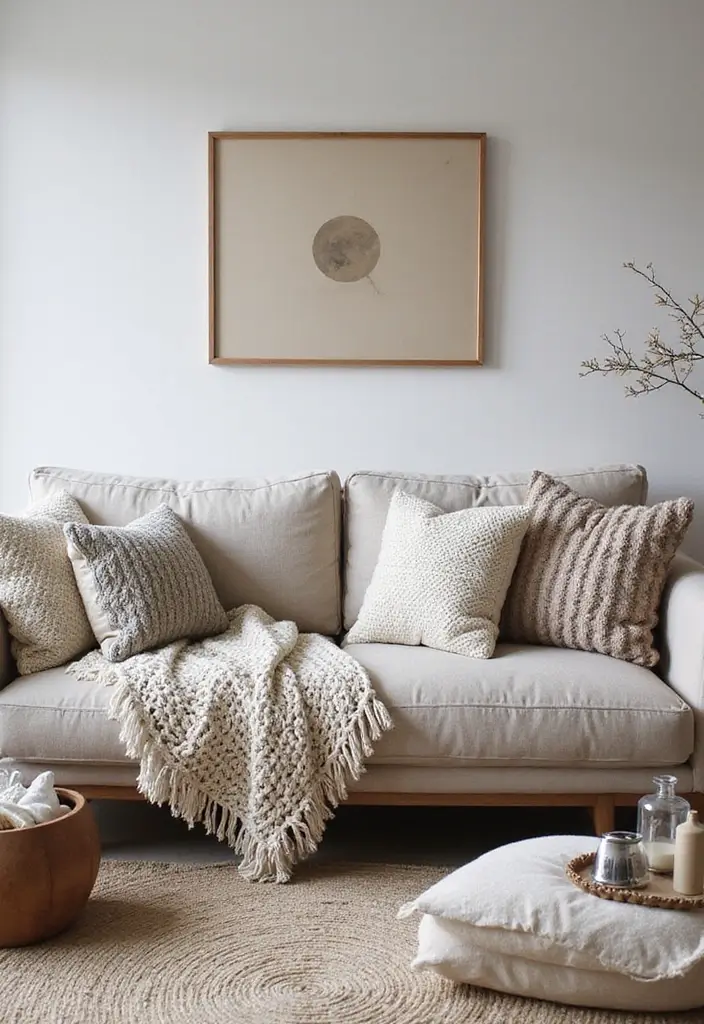 30 Decor Home Living Room Ideas for Everyday Elegance - 5. Cozy Textures