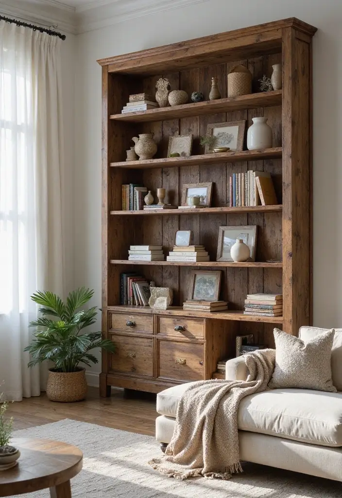 30 Decor for Living Room Ideas to Upgrade Your Space - 17. Sustainable Bookshelves