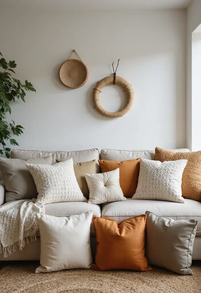30 Decor for Living Room Ideas to Upgrade Your Space - 30. Eco-Conscious Throw Pillows
