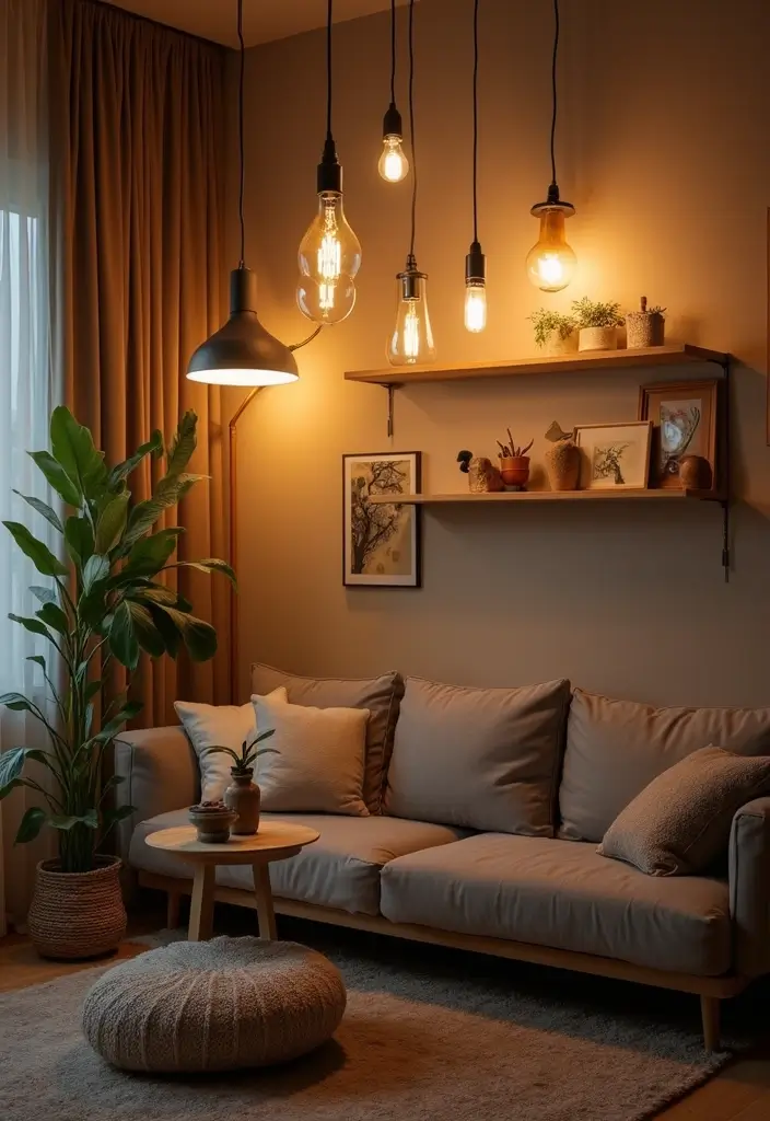 30 Decor for Living Room Ideas to Upgrade Your Space - 4. Sustainable Lighting Solutions