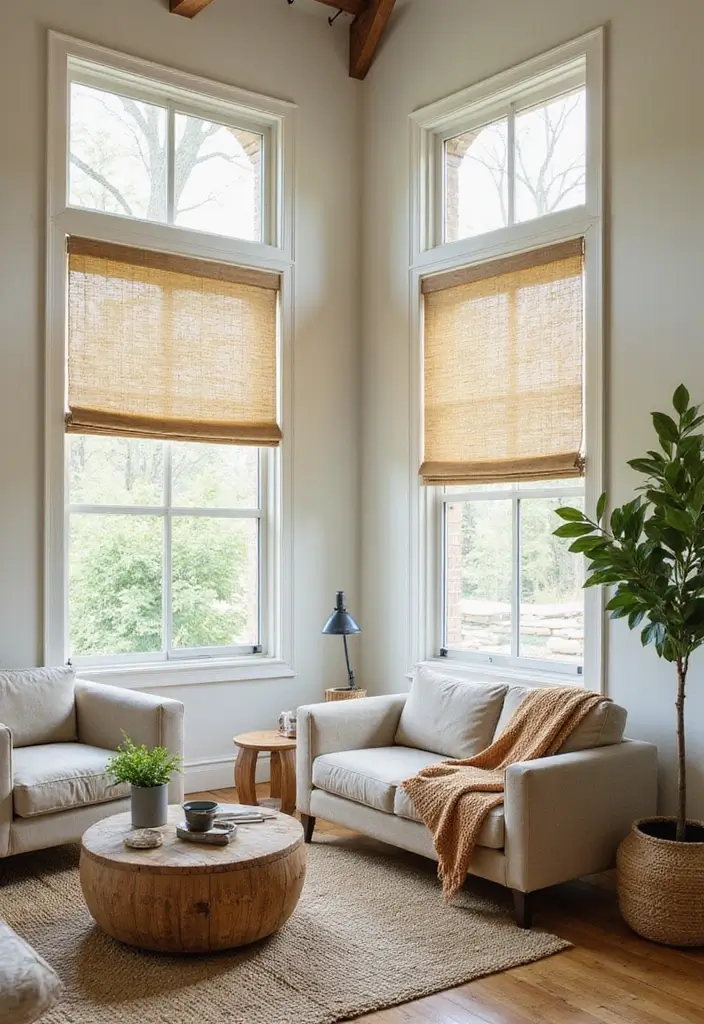 30 Decor for Living Room Ideas to Upgrade Your Space - 9. Sustainable Window Treatments