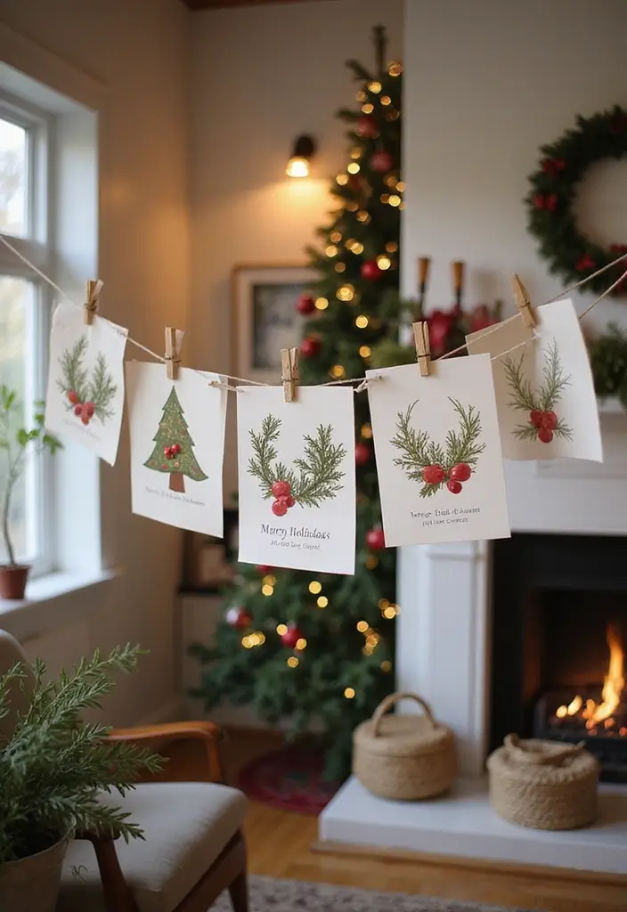 30 Eco-Friendly Christmas Decor Ideas for Living Room Inspiration - 11. Handmade Holiday Cards