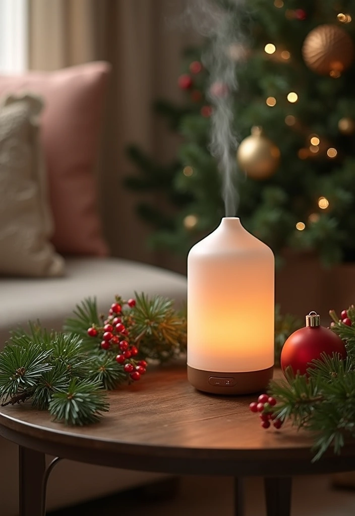 30 Eco-Friendly Christmas Decor Ideas for Living Room Inspiration - 12. Seasonal Essential Oil Diffusers