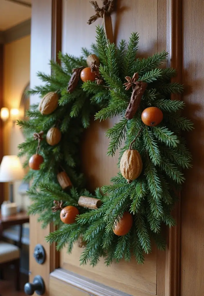 30 Eco-Friendly Christmas Decor Ideas for Living Room Inspiration - 17. Eco-Friendly Festive Wreaths