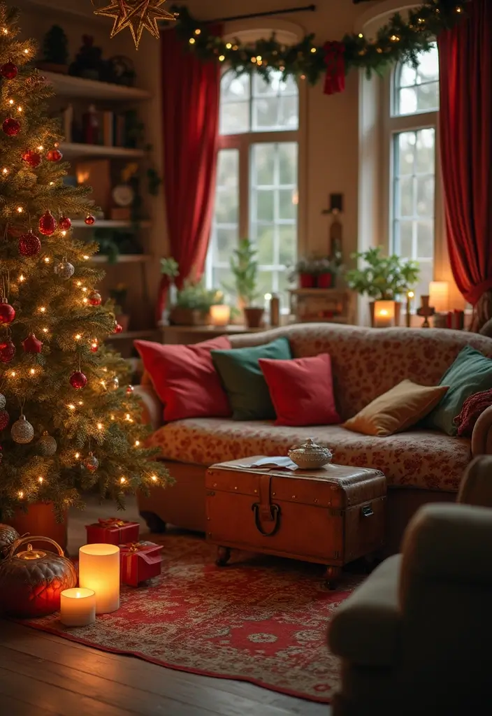 30 Eco-Friendly Christmas Decor Ideas for Living Room Inspiration - 18. Vintage Christmas Decor