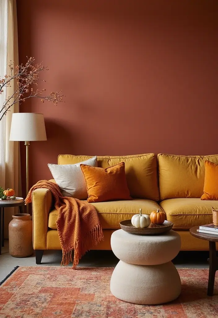 30 Fall Living Room Decor Ideas to Create a Cozy Atmosphere - 1. Warm Color Palettes