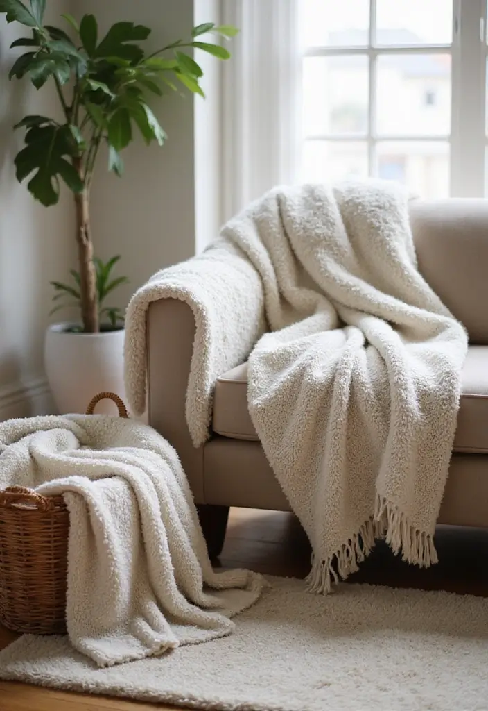30 Fall Living Room Decor Ideas to Create a Cozy Atmosphere - 4. Cozy Throw Blankets