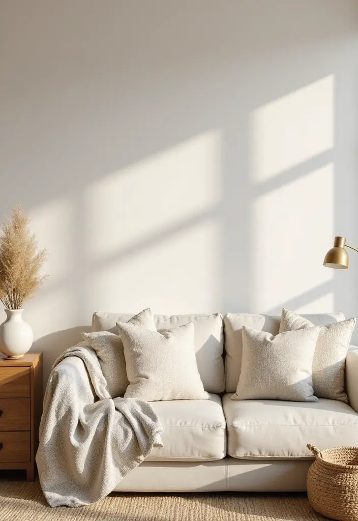 30 Farmhouse Decor Living Room Ideas with Rustic Charm - 1. Cozy Neutral Tones