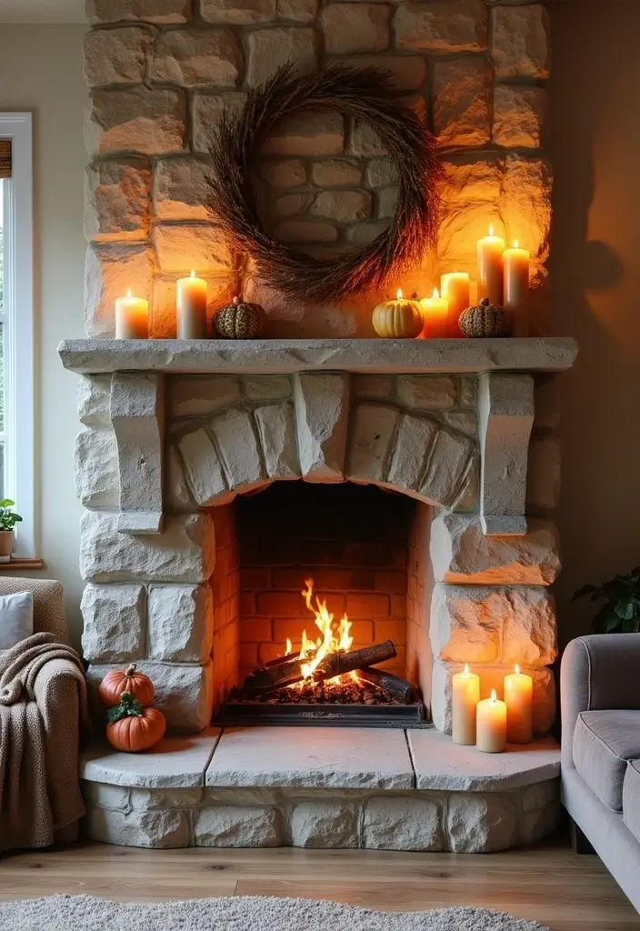 30 Farmhouse Decor Living Room Ideas with Rustic Charm - 22. Charming Fireplaces