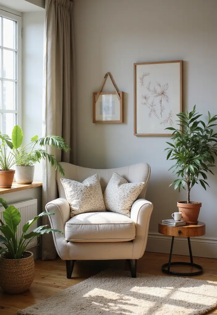 30 Farmhouse Decor Living Room Ideas with Rustic Charm - 29. Cozy Nooks