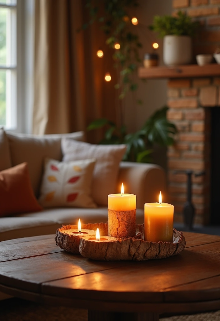 30 Farmhouse Living Room Wall Decor Ideas for a Rustic Touch - 26. Rustic Candle Holders