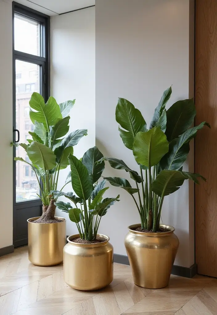 30 Gold Living Room Decor Ideas for a Luxe Finish - 18. Gold Displays of Nature