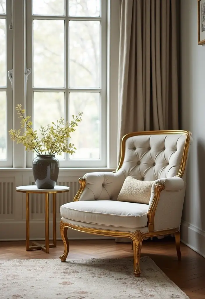 30 Gold Living Room Decor Ideas for a Luxe Finish - 7. Gold Accent Chairs