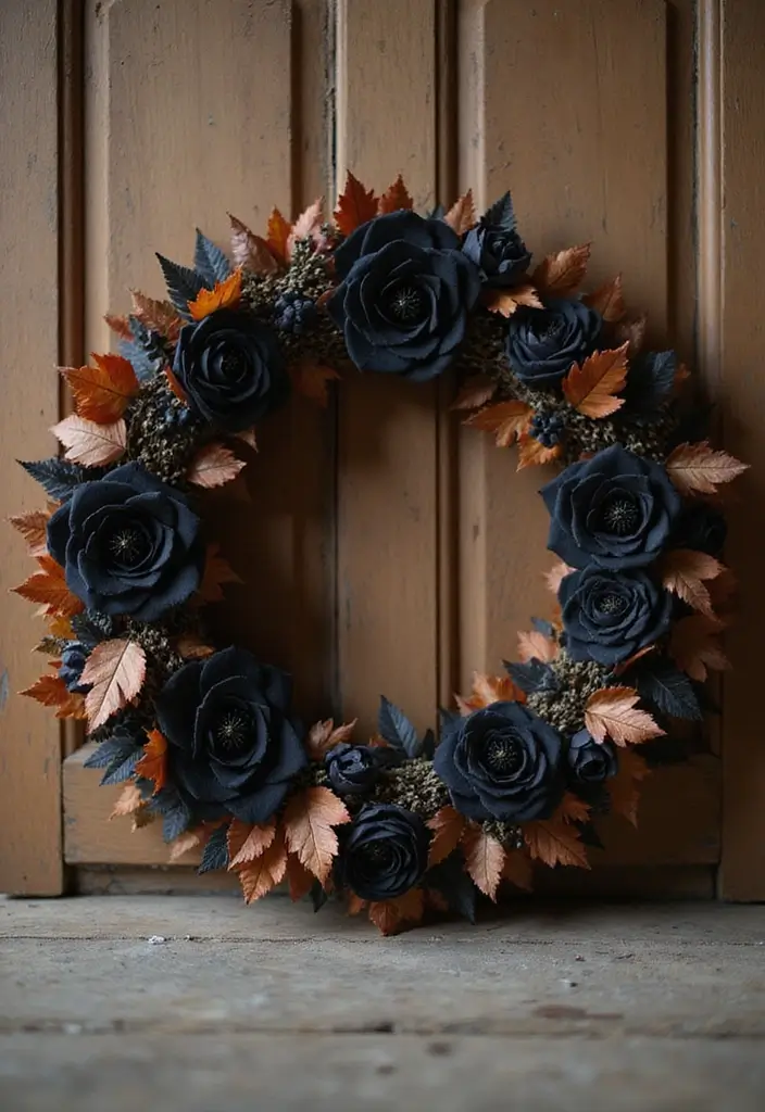 30 Halloween Living Room Decor Ideas for Spooky Vibes - 21. Elegant Spooky Wreaths