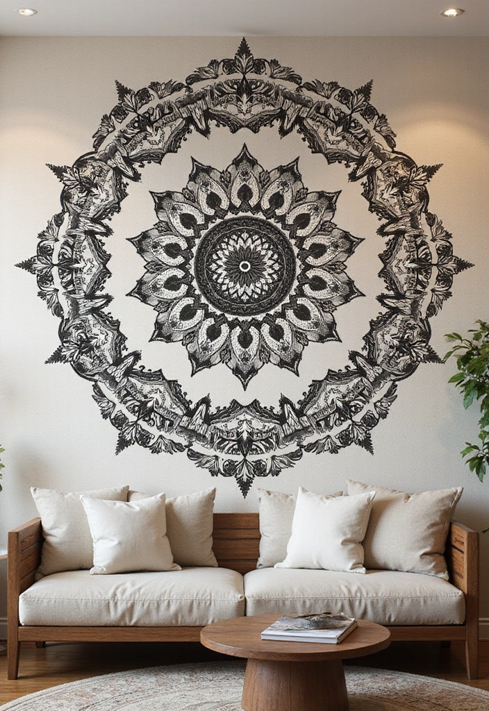 30 Large Living Room Wall Decor Ideas to Make a Statement - 17. Large Murals or Wall Decals