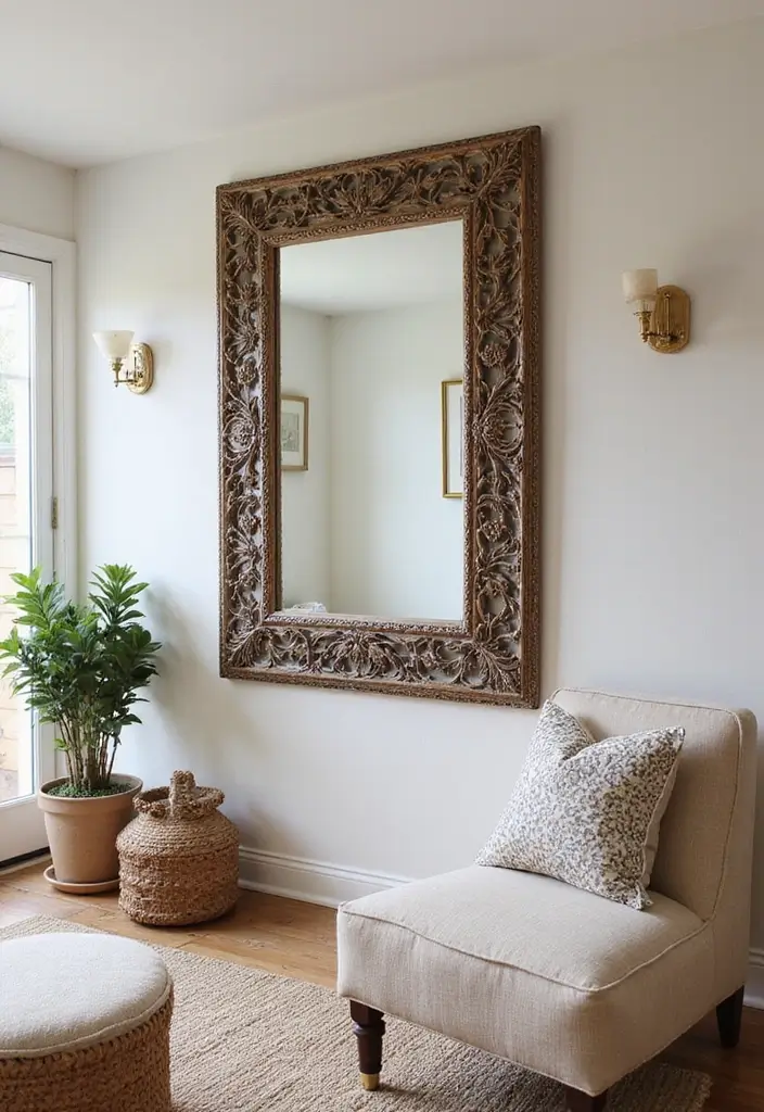 30 Large Living Room Wall Decor Ideas to Make a Statement - 5. Statement Wall Mirrors