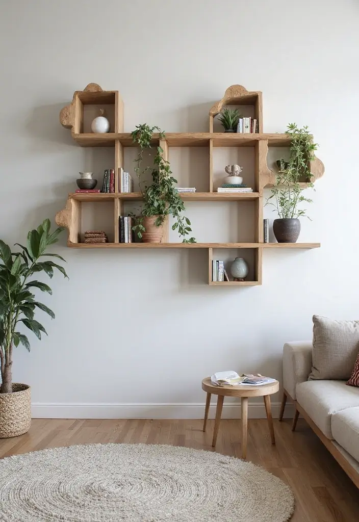 30 Large Living Room Wall Decor Ideas to Make a Statement - 8. Statement Wall Shelves